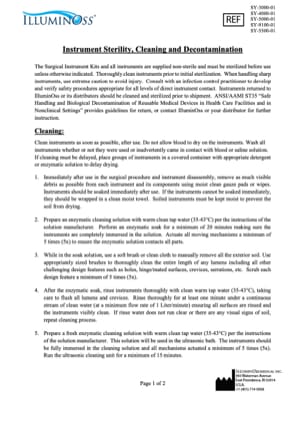 Sterilization and Cleaning Instructions (900379)